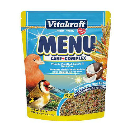Vitakraft Menu Premium Canary and Finch Food - Vitamin-Fortified - Daily Food for Small Pet Birds Browns 2.5 Pound (Pack of 1)