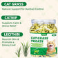 Wellix 13.05oz Cat Grass Treats with Catnip & Salmon - Healthy Cat Treats for Indoor Cats - Hairball Control & Digestive Support - Kittens Training Snacks for Teeth Cleaning