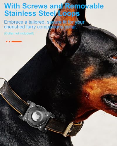 ONEONTA Airtag Dog Collar Holder | Airtag Dog Waterproof - Airtag Holder for Dog Collar with Removable Metal Loop, Sturdy TPU, Lightweight, Compact Size, Fits 1" Width Collar