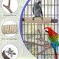 Bissap 5PCS Large Bird Perch Stand, Natural Wood Pole Standing Paw Grinding Fork Parrot Cage Branch with Rope for Macaw African Grey  Pet Medium Large Birds Cage Accessories