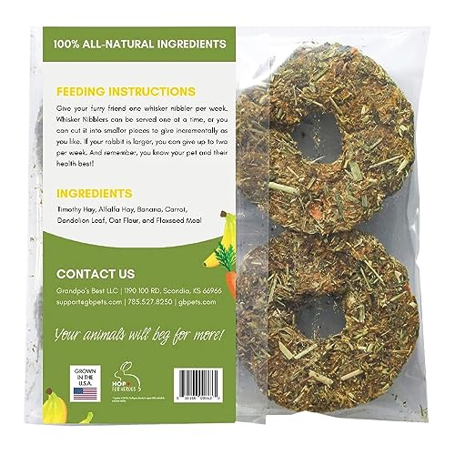 Whisker Nibblers Banana Carrot Treats for Rabbits, Guinea Pigs and Small Animals