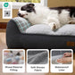 Bedsure SupportMax XL Orthopedic Dog Beds Large Sized Dog - Extra Thick Supportive Dogs Couch with Waterproof Washable Cover, Extra Large Comfort Pet Sofa with Soft Sherpa & Nonskid Bottom, Grey, 42"