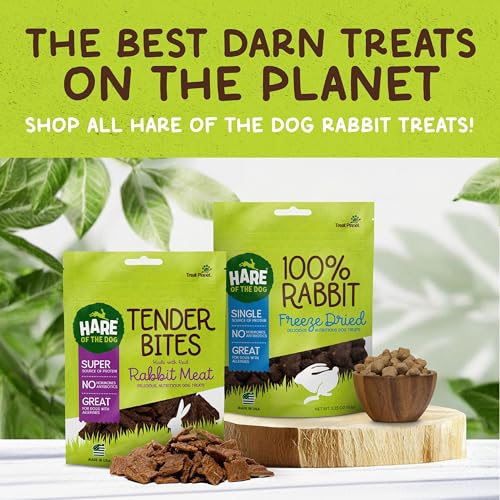 Hare of the Dog Freeze Dried Rabbit Treats for Dogs - All-Natural, Single-Ingredient, High-Protein Snacks - Made in the USA (2.25 Oz 2 Pack)