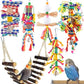 KATUMO Bird Toys, Parakeet Swing Parrot Ladder Cockatiel Perch Conure Hanging Bell Toys for Parakeet Conure Cockatiel Mynah Love Bird Small Birds