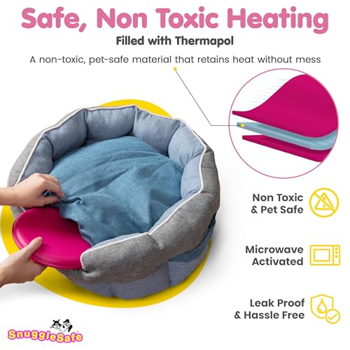 SnuggleSafe Original Microwave Heat Pad for Pets - Chew Proof, Water Resistant Heating Disc for Dogs, Cats, Rabbits, Guinea Pigs and Small Animals - Up to 10 Hours Warmth
