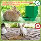 Maxcheck 2 Pcs Rabbit Feeder for Cages Small Animal Food Pellet Dispenser with Lid Metal Chicken Grit Oyster Shell Squirrel Feeders Outside(4.7 Inches,Mesh Bottom,Green)