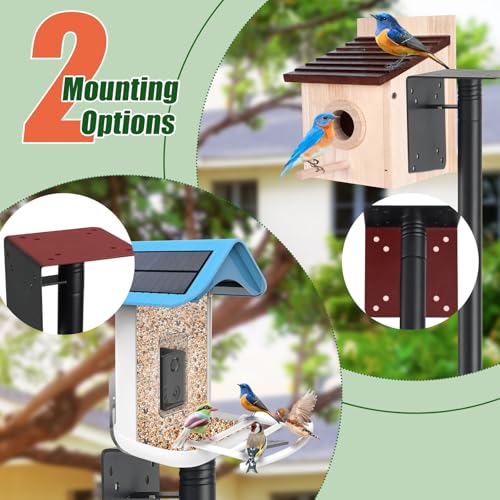Heavy Duty Bird Feeder Pole - 88" Adjustable Bird House Stand Outdoor, Anti-Tip Auger & Stable Mount for Smart Camera Birdfeeder,Bluebird House, Bird Buddy, Birdfy