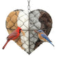 Tiezzi Handmade Alpaca Fiber Bird Nesting Heart, Refillable Bird Nesting Material Holder for Wild Birds & Hummingbirds, Outdoor Garden Decor Gift for Bird Lovers