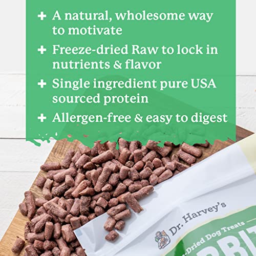 Dr. Harvey's Rabbit Bites Freeze-Dried Raw Dog Treats, Single Ingredient, All-Natural Rabbit Meat Protein for Dogs, Allergen-Free, 7 Ounces (1 Pack)