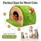 Cat House for Indoor Cats - Tree Hole Cat Bed Cave Hideaway | Enclosed Calming Shelter for Small Medium Pets, Removable & Washable Cushioned Pillow