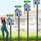 XDW-GIFTS Bird House Pole, 1 Pack 109 Inch Metal Bird Feeder Pole for Outdoor, with 5-Prong Heavy Duty Base for Birdhouse Mounting, Weather Station