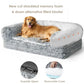 EHEYCIGA Foldable Human Dog Bed, 72"x44"x11" Orthopedic Memory Foam Human Sized Dog Bed, Waterproof Pet Bed for People, Faux Fur Pet Couch for Adult with Non-Slip Bottom, Grey