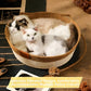 Large Stimulicat Cat Bed Rope Cotton with Cushion, Eliminates Bed Rejection Round Pet Basket, Boho Catbed for Cats Handwoven Scratchable Breathable