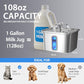 Veken Innovation Award Winner Stainless Steel Cat Water Fountain, 108oz/3.2L Automatic Pet Fountain Dog Water Dispenser with 3 Replacement Filters & Silicone Mat, Gifts for Cats, Dogs (Silver)