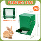 Maxcheck 2 Pcs Rabbit Feeder for Cages Small Animal Food Pellet Dispenser with Lid Metal Chicken Grit Oyster Shell Squirrel Feeders Outside(4.7 Inches,Mesh Bottom,Green)
