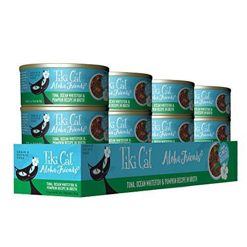 Tiki Cat Aloha Friends Wet Cat Food, Tuna, Ocean Whitefish & Pumpkin, 3 oz. Cans (12 Count)