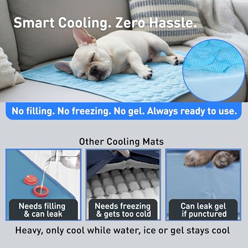 INSPECTOR TAIL Dog Cooling Mat, Indoor & Outdoor, Large Self Cooling Pad | No Freeze Needed, Breathable, Washable, Portable Cooling Mat for Dogs with