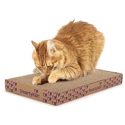 SmartyKat Super Scratcher+ Double Wide with Catnip Infusion Technology Corrugate Cat Scratch Pad, Reversible