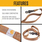Carhartt Dual Handle Dog Leash, Durable Nylon Webbing Fabric W/Secure Metal Trigger Claw Clasp, Carhartt Brown, Large