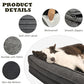 WINDRACING Orthopedic Dog Beds for Large Dogs, XLarge Waterproof Dog Bed with L Bolster Sides, Washable Big Pet Bed with Removable Cover & Non-Slip Bottom, 40 x 28 inch, Gray