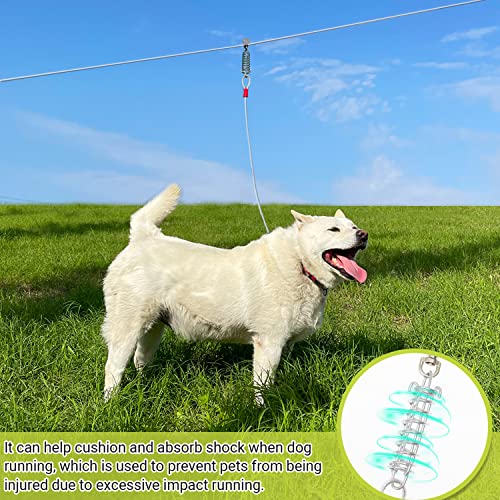 Dog Tie Out Cable - 100 ft Long Dog Cable with 10 ft Run Cable for Yard Training Running Camping Hiking Outdoor - Heavy Duty Chew Proof Lead Leash