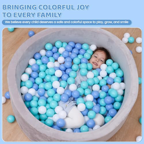 MoonxHome Ball Pit Balls for Toddlers, BPA Free Crush Proof Plastic Toy Balls for Ball Pit, Children's Pool Water Toys, Macaron Ocean Balls for Play