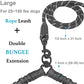 iYoShop Dual Dog Leash - 360° Swivel, No Tangle Walking Leash with Shock Absorbing Bungee for Two Dogs (Large, 25-150 lbs, Black)
