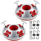 Hummingbird Feeder Bottom Base Replacement Parts Set Plastic Outdoors Hummingbird Feeder Bottom Moat Hook Brushes Bird Replacement Accessories Set(Red,10 Pcs)