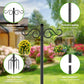 Double Shepherds Hooks for Outdoor,2 Pack 90 Inch Bird Feeder Pole with 5 Prongs Base,Heavy Duty Shepherds Hook,Suitable for Garden in Hanging Flower Basket,Lantern,Bird Nests (90 Inch)