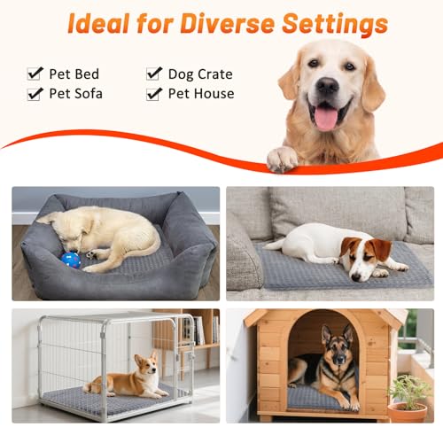 Cat Heating Pad, Waterproof Heated Cat Dog Bed with Adjustable Temperature & Timer, Electric Pet Mat for Indoor Cats Dogs, Chew Resistant Steel Cord（Small: 18"x16" Gray）