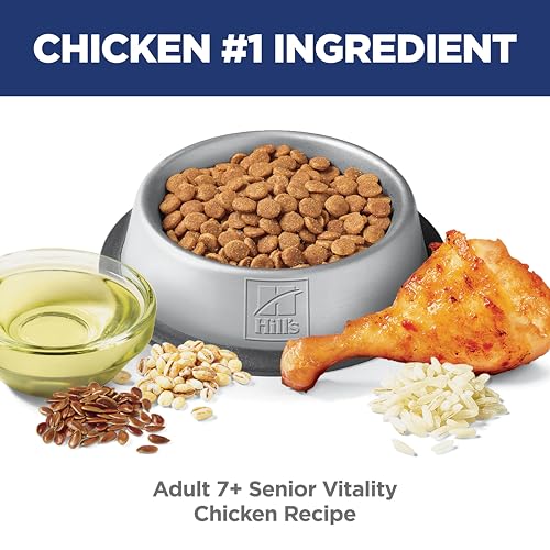 Hill's Science Diet Senior Vitality, Senior Adult 7+, Senior Premium Nutrition, Dry Cat Food, Chicken & Rice, 6 lb Bag