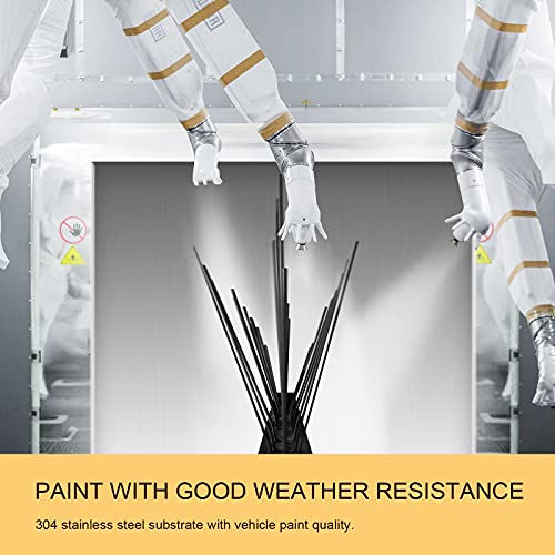 OFFO Black Pre-Assembled Bird Spikes, 304 Stainless Steel Pigeon Spikes for Outside, Cover 10.8 Feet, Easy Installation for Balcony, Roof, Window Sills, Keep Building Surfaces Clean