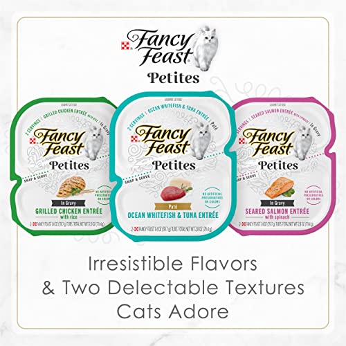 Purina Fancy Feast Petites With Roasted Turkey Entrée with Sweet Potato in Gravy Gourmet Wet Cat Food - (Pack of 12) 2.8 oz. Tubs