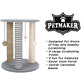 Cat Scratching Post - 3 Scratcher Posts with Carpeted Scratch Pad Base and Perch - Furniture Scratching Deterrent for Indoor Cats by PETMAKER (Gray)