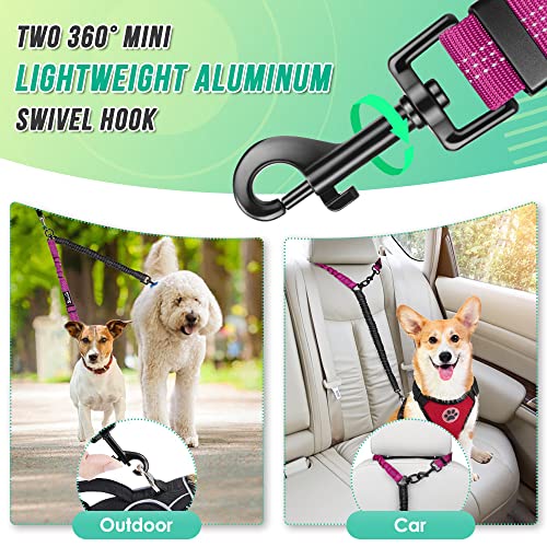 AUTOWT Two Dog Lead, 2 in 1 Upgraded Double Dog Leash Attachment Combine Adjustable Strap and Shock Absorbing Bungee No Tangle Dual Training Splitter