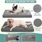 Vonabem Waterproof Dog Bed Large Medium Sized Dogs - Outdoor Orthopedic Crate Pad, Washable Pet Beds Removable Cover, Egg Crate Foam Support, Durable Anti-Slip Kennel Pads 35"x22", Gray