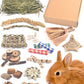 Bissap Rabbit Chew Toy, Natural Bunny Treats Snacks with Timothy Hay Water Grass Mat Coconut Husk Box for Guinea Pigs Chinchillas Hamsters Gerbils and Other Small Pets Teeth Grinding