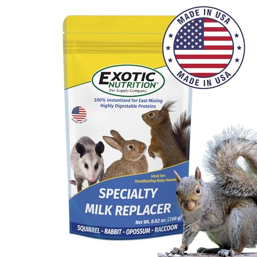 Milk Replacer - Healthy Powdered Formula Ideal for Baby Squirrels, Rabbits, Opossums, Raccoons | 100% Instantized for Mixing Digestible Proteins | 8.8oz (Specialty Milk Replacer 8.8 oz.)