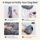 JOLLYVOGUE Calming Dog Beds Extra Large Sized Dog, 45in Donut Washable Large Pet Bed, Anti-Slip & Anti-Anxiety Fluffy Faux Fur Round Dogs Bed, Fits