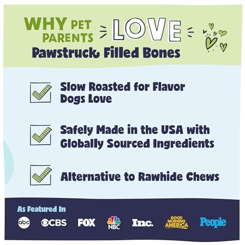Pawstruck Large 5-6" Filled Dog Bones, Peanut Butter Flavor - Made in USA, Long Lasting Stuffed Femur for Aggressive Chewers, Dental Treat - Pack of