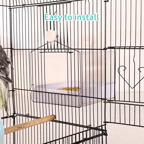 Colorday Bird Bath for Cage, Parrot Bath for Small to Medium Birds, Cockatiels, Parakeets, Budgie, Quaker, Conure, Lovebirds, Finches(6.7X6.7X7.74 inch)