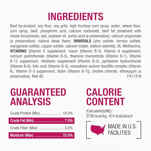 Purina Moist and Meaty Steak Flavor Soft Dog Food Pouches - 36 ct. Pouch