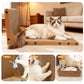 Cat Scratching Post, 3-in1 Scratching Board for Indoor Cats, 2PK 22in L-Shaped Cat Scratcher with 1PK Cardboard Box Scratch Pad, Cats Scratch Furniture Protector with Feathered Toy