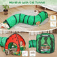 Tailtastic 3-in-1 Watermelon Cat Play Tunnel with Pop-Up Cube & Triangle Cat Tent, Interactive Toy Ball & Foldable Design - Easy Magic Tape Assembly Tunnels for Indoor Cats