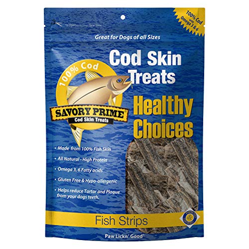 Savory  Cod Skin Fish Strips, 8-Ounce (49662008), All Breed Sizes