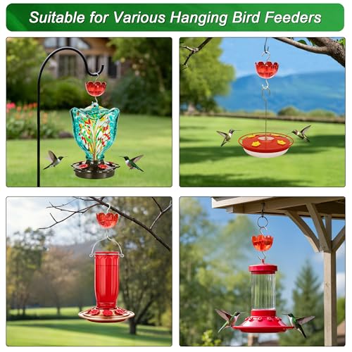 6-Pack Hummingbird Feeder Ant Guard-Large Ant Moat for Hummingbird Feeders, Outdoor Ant-Proof Handing Feeders Accessories,Twist & Clean Ant Guard,6 Ant Motes for Healthy Birds with Level Window(6 Set)