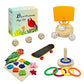 Bird Toys,Parrot Training Toys for Lovebird,Five-Types Parakeet Toys Sets for Conure, Cockatiel,12 PCS Parrot Intelligence Toy,Basketball Hoop,Skateboard,Stacking Toys,Wooden Block Bird Puzzles Toy