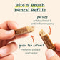 WOOF - Bite n' Brush Refills Treats for the Dog Toothbrush Toy - Scrub Plaque and Tartar from Your Dog's Teeth and Mouth - Dog Dental Sticks - 18 Refills - Chicken