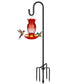 COCONUT 78" Heavy Duty Shepherds Hooks for Outdoor, Bird Feeder Pole with 5 Prong Base, Adjustable Height Shepherds Hook for Hummingbird Feeder, Bird Feeder, Plant, Wind Chimes, Lanterns (1 Pack)