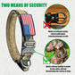 Tactical Dog Collar and Bungee Leash, Camo Military Dog Collar & Leash Set with USA American Flag Adjustable K9 Collar with Heavy Duty Metal Buckle